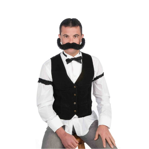Large Jumbo Plush Black Handlebar Moustache